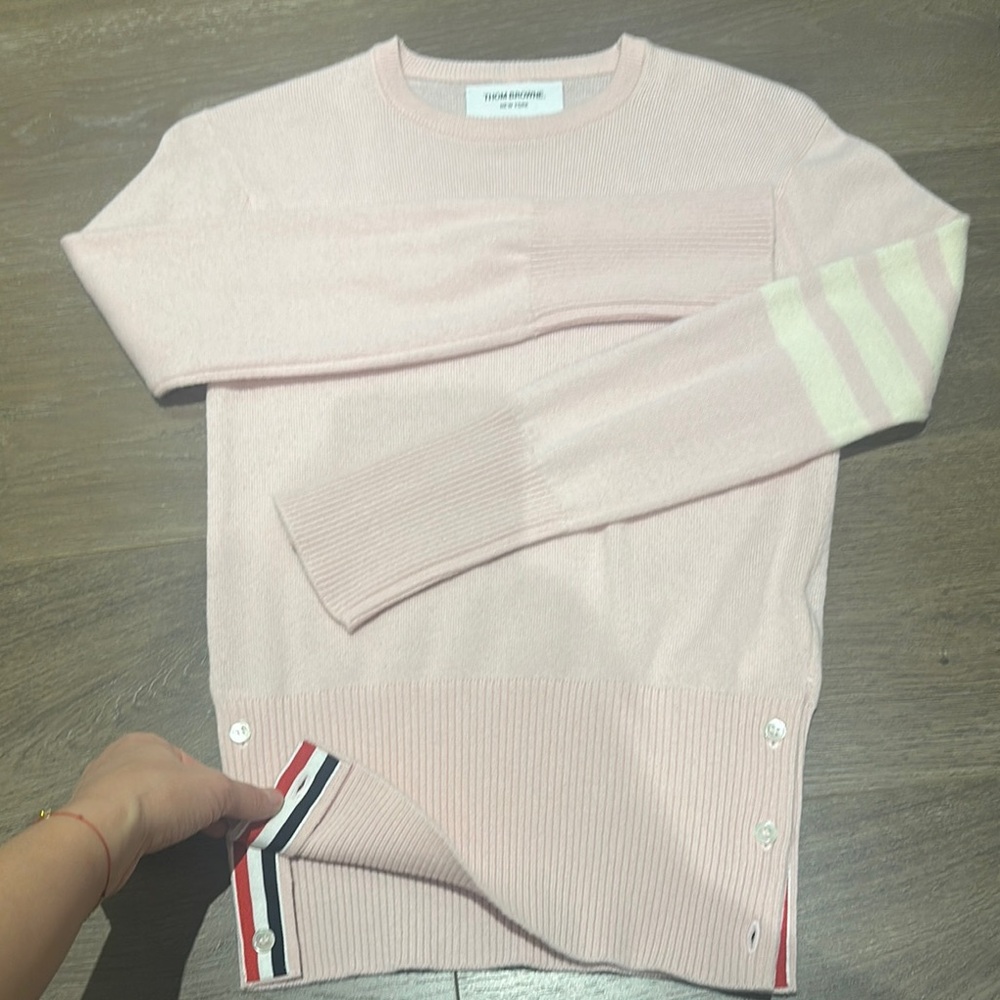 Authentic Thom Browne Pink Striped Sweater